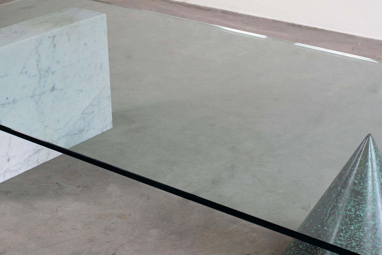 Massimo Vignelli Kono Table In Carrara Marble And Copper Casigliani, 1979 photo 7395.0