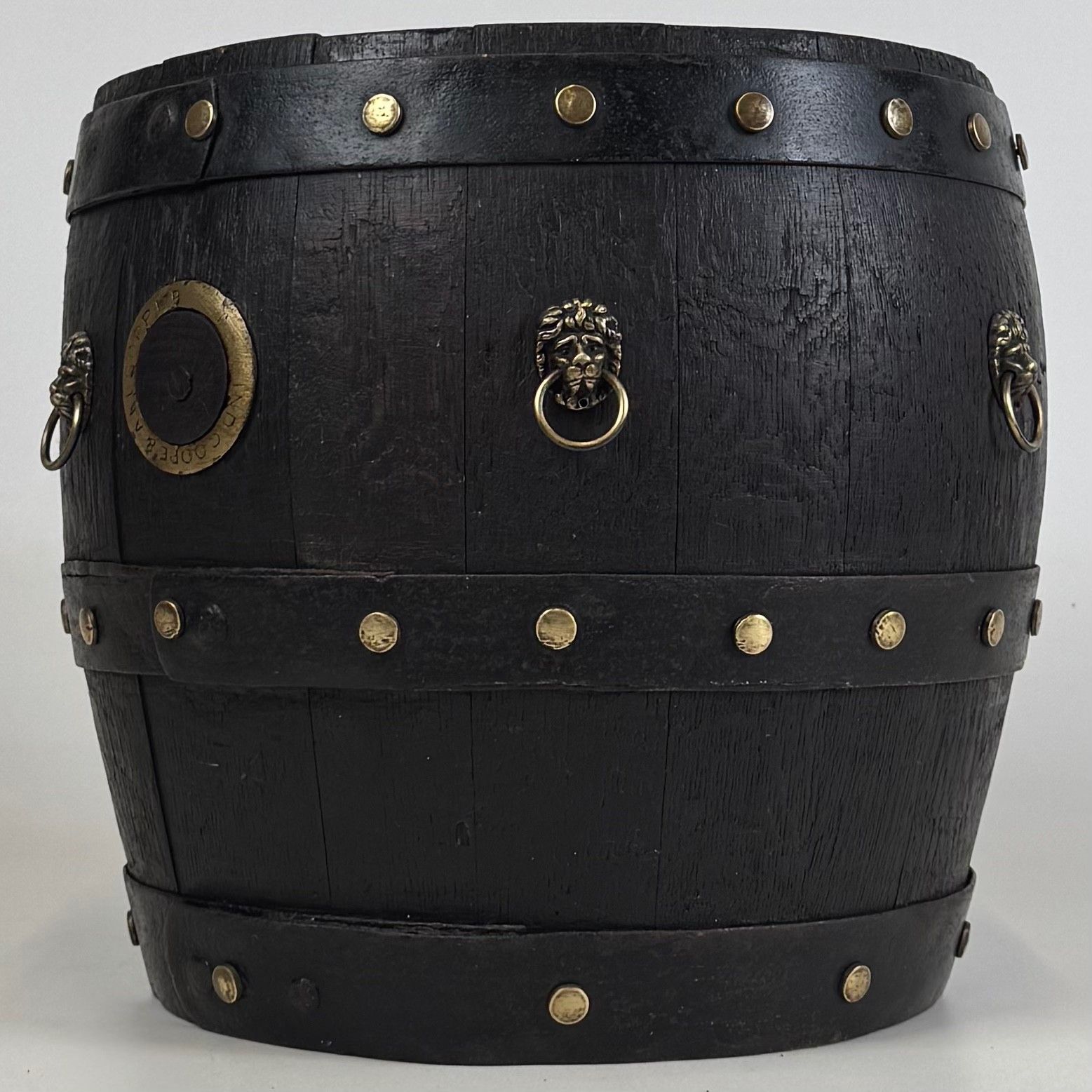Antique 19th Century Decorative Barrel Planter In Oak photo for sale