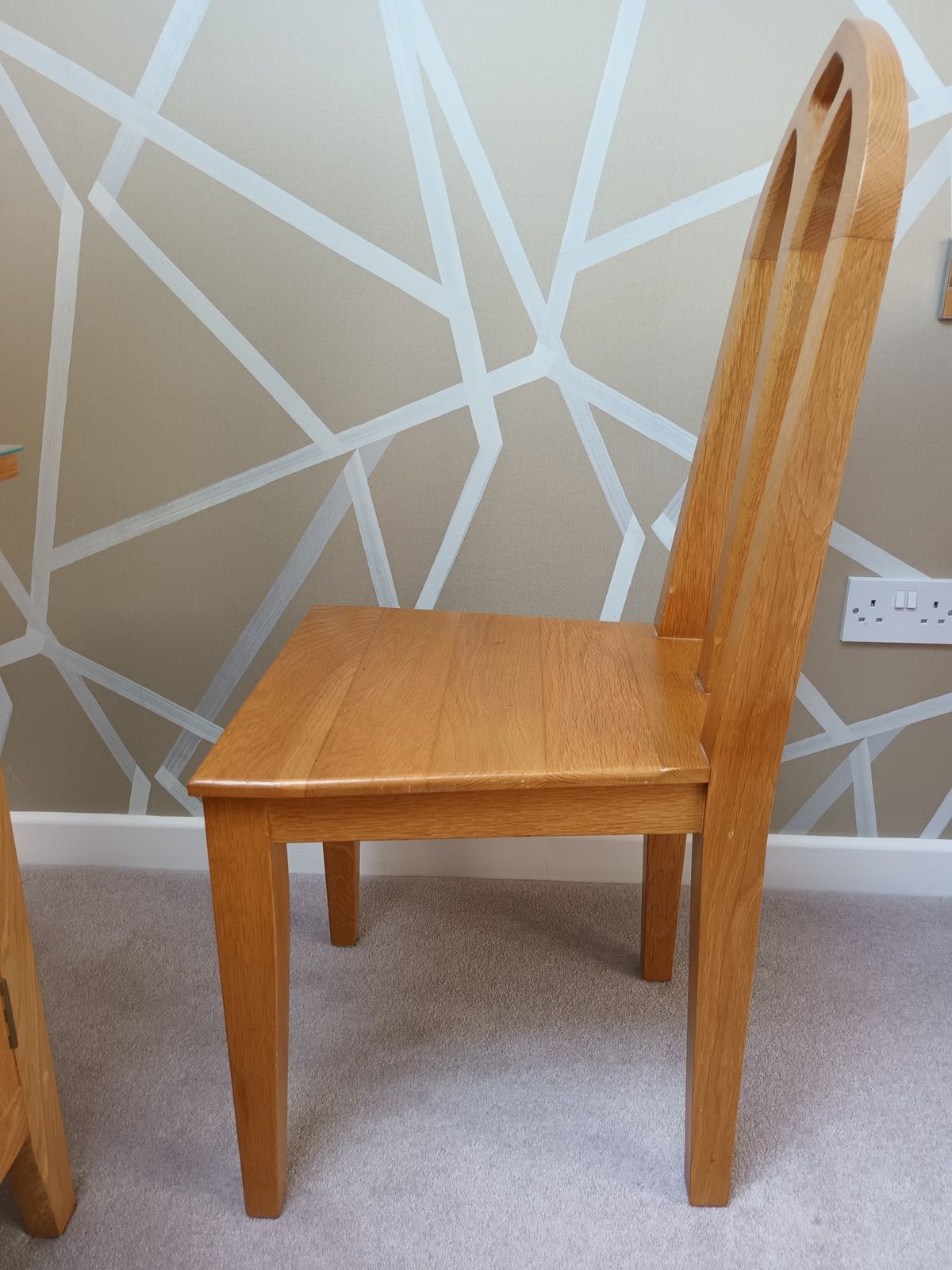 Contemporary Laura Ashley Solid Oak Dining Chairs X 6