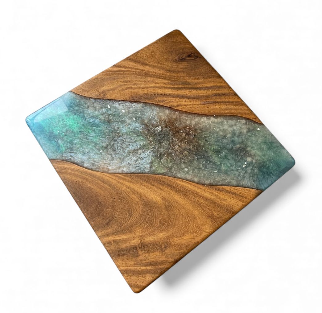 Handcrafted Wild Mango Wood With High Quality Epoxy Resin   Side/Coffee Table Unique Design photo for sale