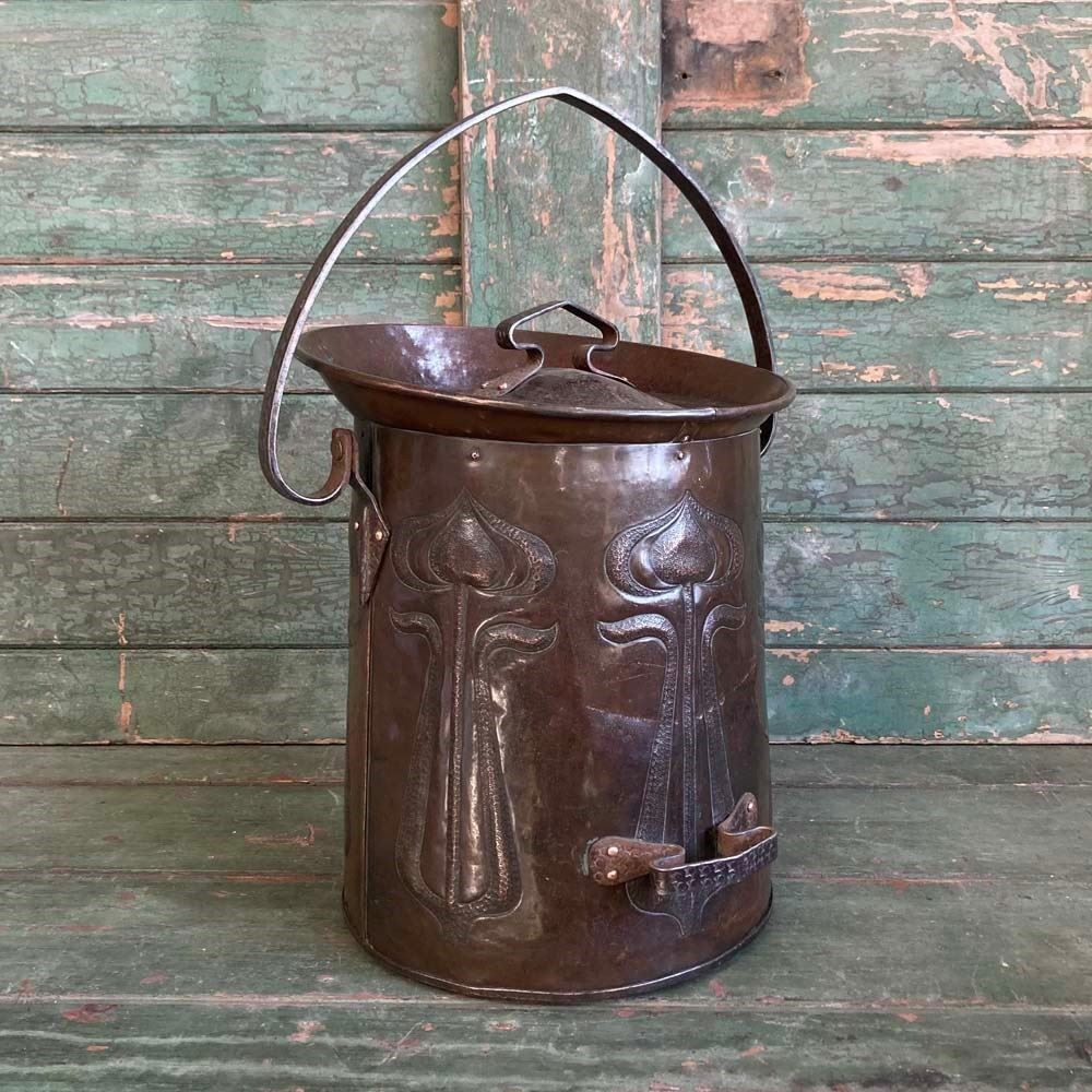Art Nouveau Copper Coal Scuttle photo furniture