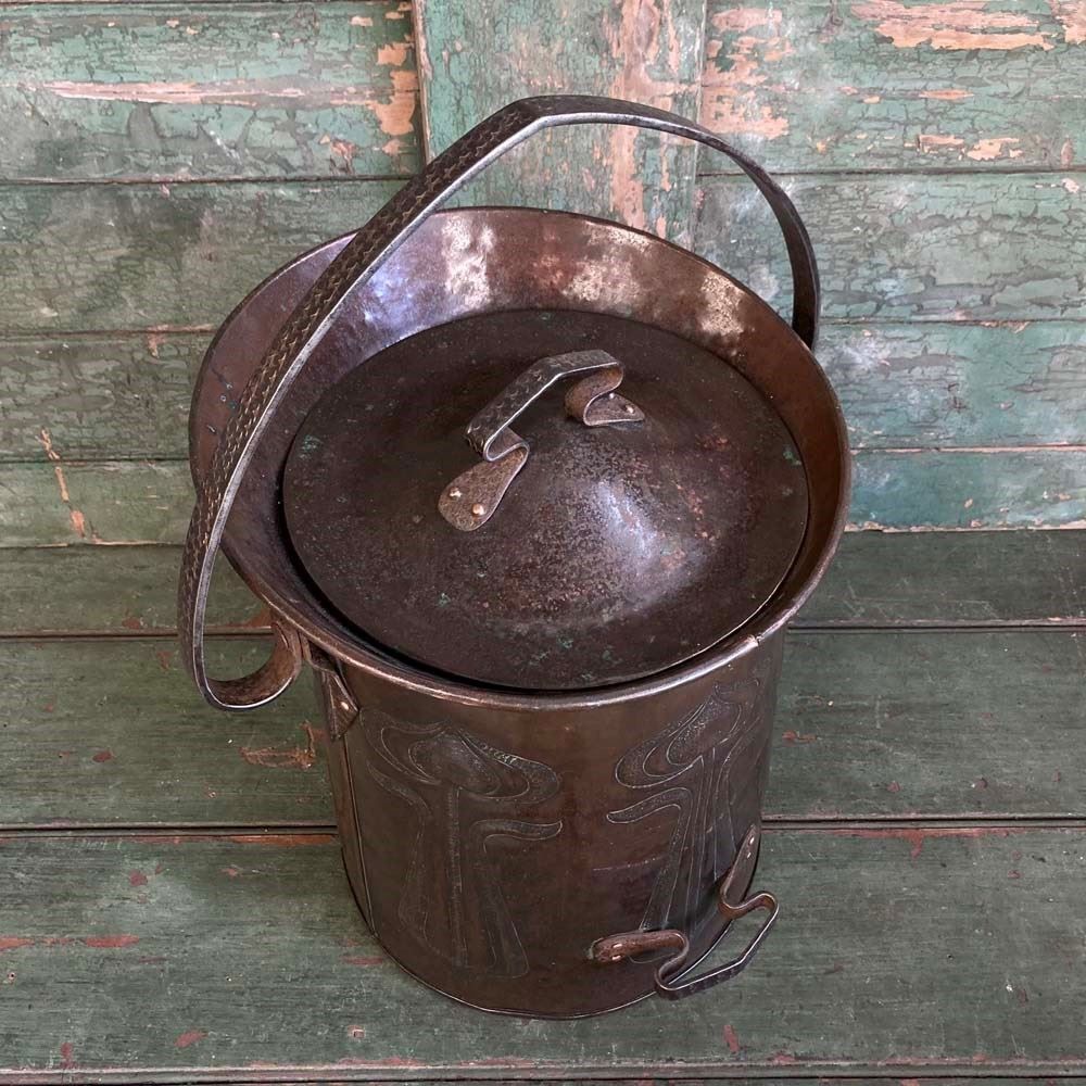 photo furniture Art Nouveau Copper Coal Scuttle