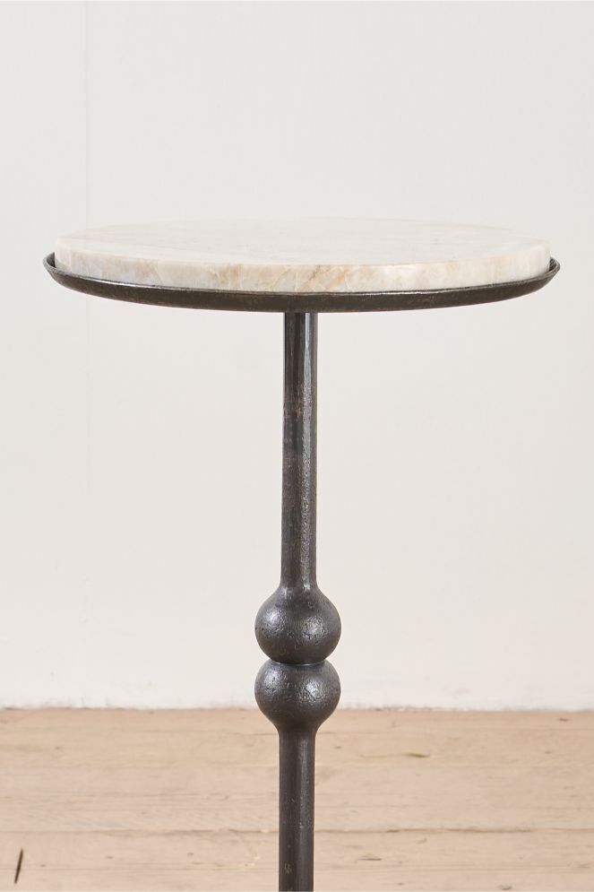 The 'Brokkr' Forged Steel Martini Table With Quartzite Top photo Furniture