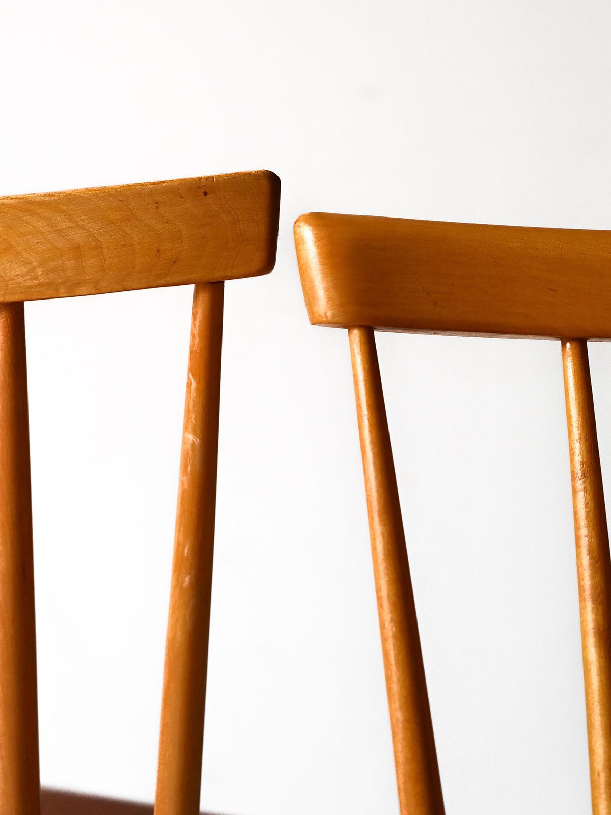 Pair Of Scandinavian Chairs From The 1950s And 1960s In Beech And Teak, Pinstol Type. photo buy