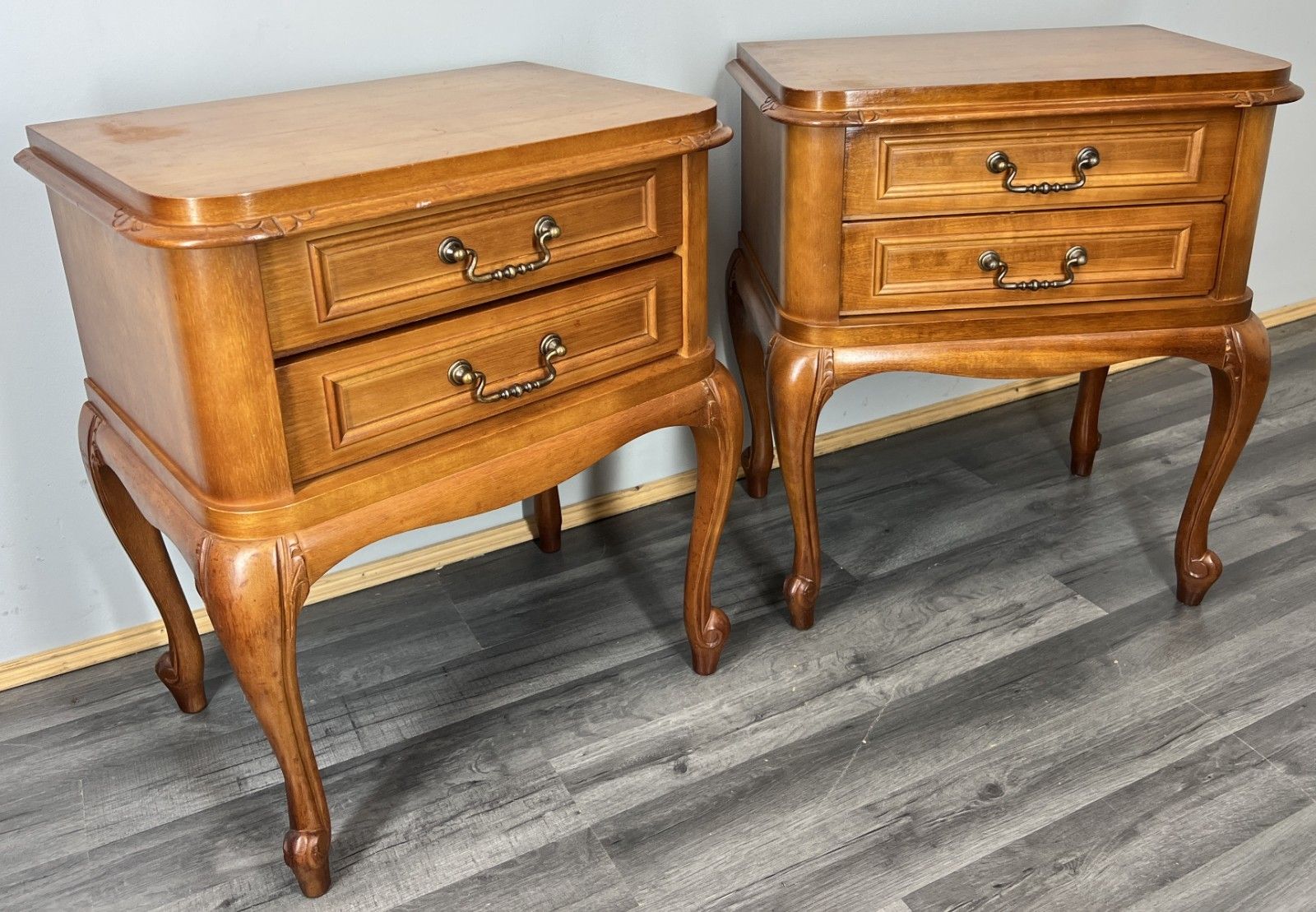 Pair Of Bedside Tables Vintage French Louis XVI Nightstands Cabinets Lot 4248 photo furniture