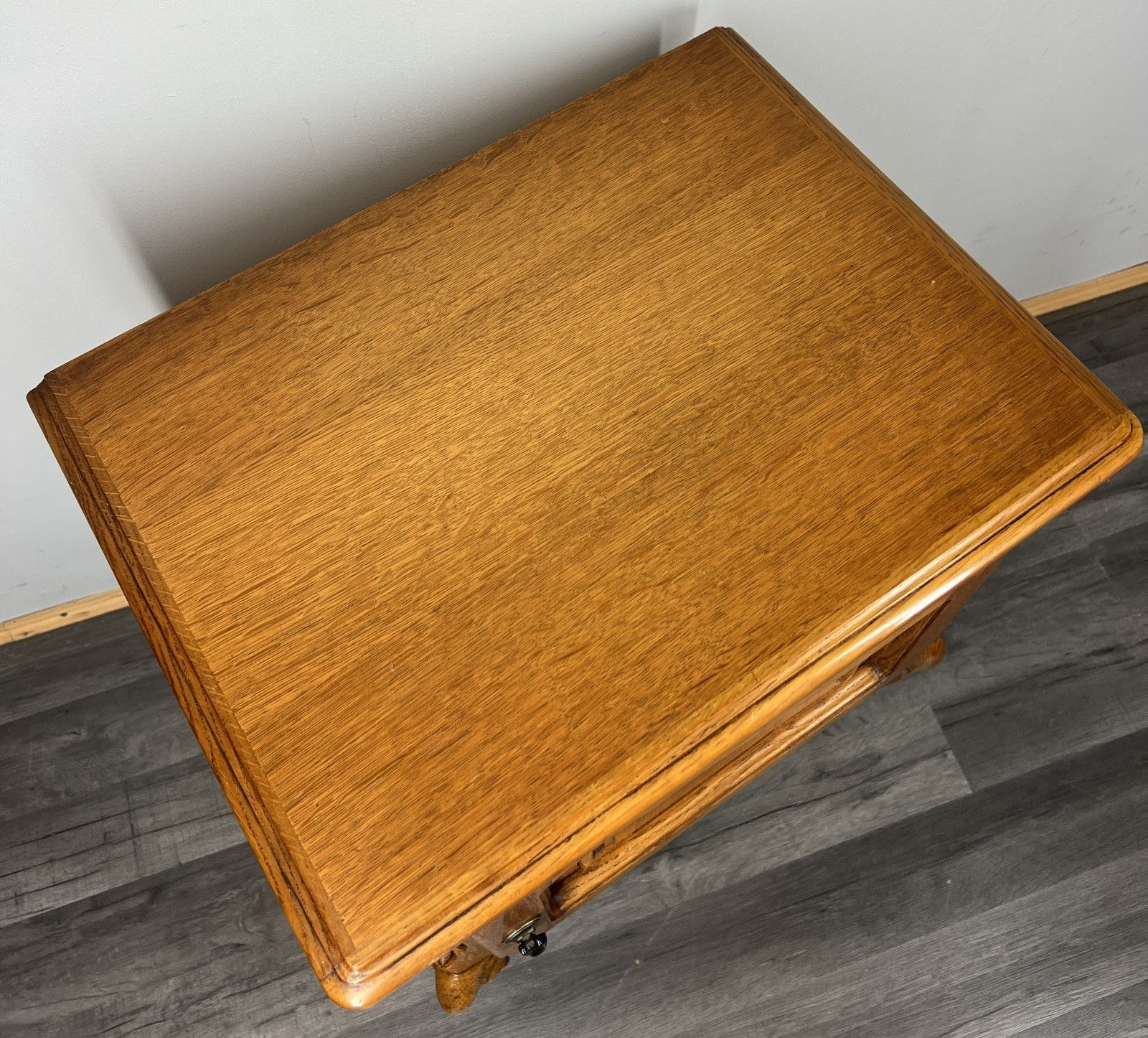 photo for sale Pair Of  Bedside Tables Vintage French Louis Oak Nightstands Cabinets Lot 4245