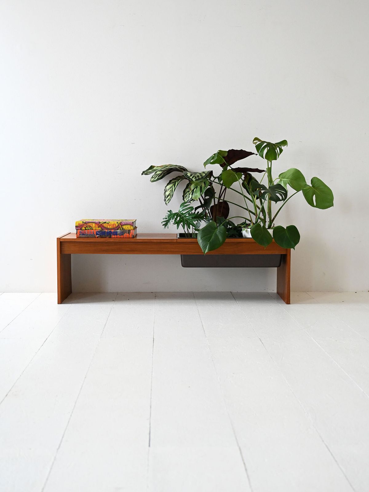 Vintage 1960s Scandinavian Teak Coffee Table With Flower Holder