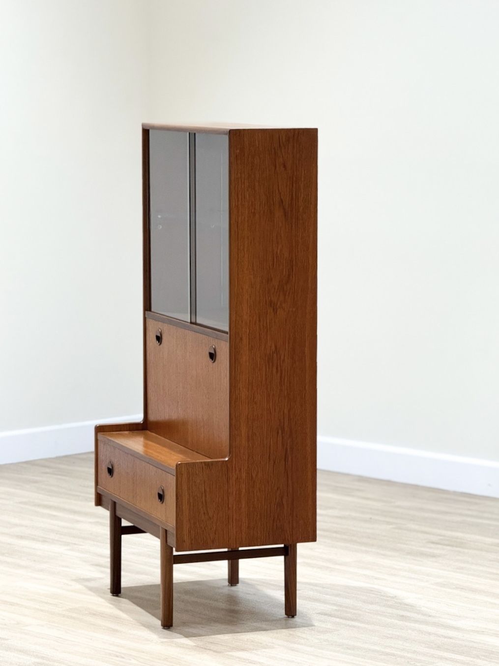 Tall Teak Bedside Cabinet By Turnidge Of London