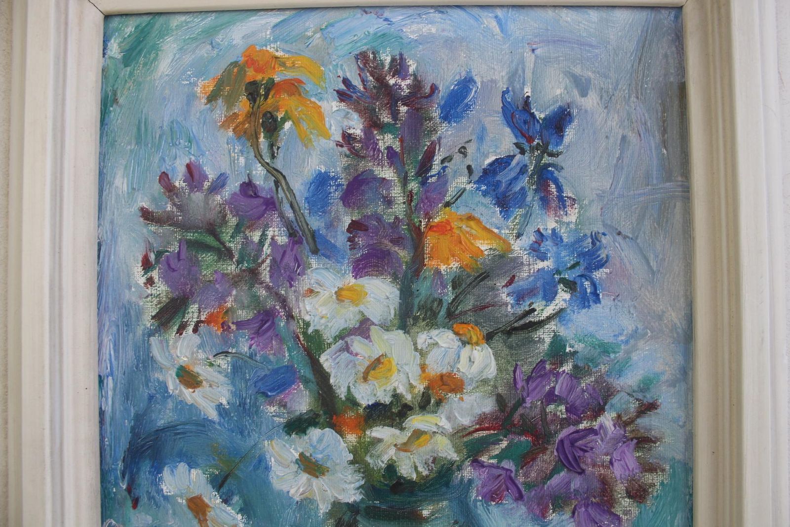 Hand Painted Painting, Oil On Canvas, Signed, Czechoslovakia, 1963 photo 688.0