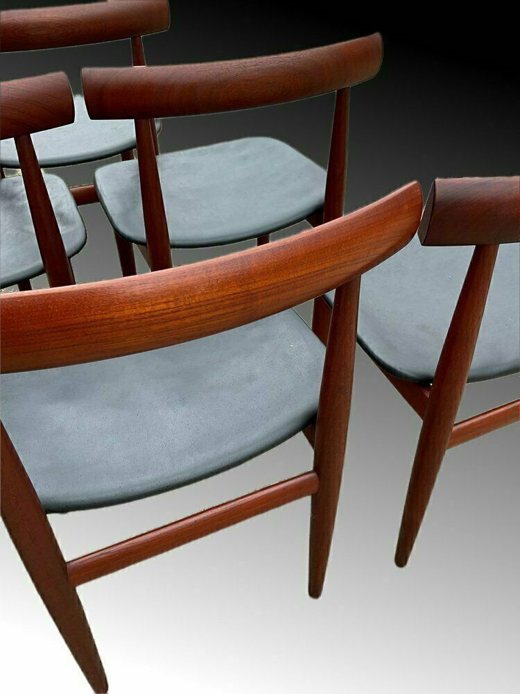 Danish Teak Extendable Dining Table And Chairs By Hans Olsen For Frem Røjle, Set Of 7 photo furniture