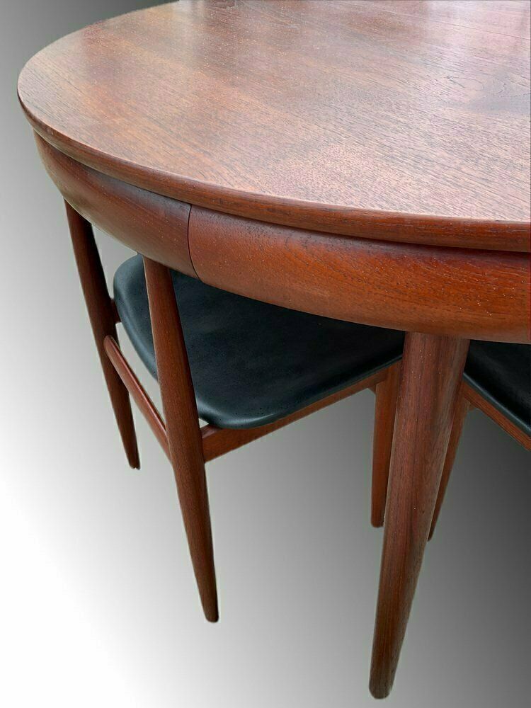 Danish Teak Extendable Dining Table And Chairs By Hans Olsen For Frem Røjle, Set Of 7 photo Furniture
