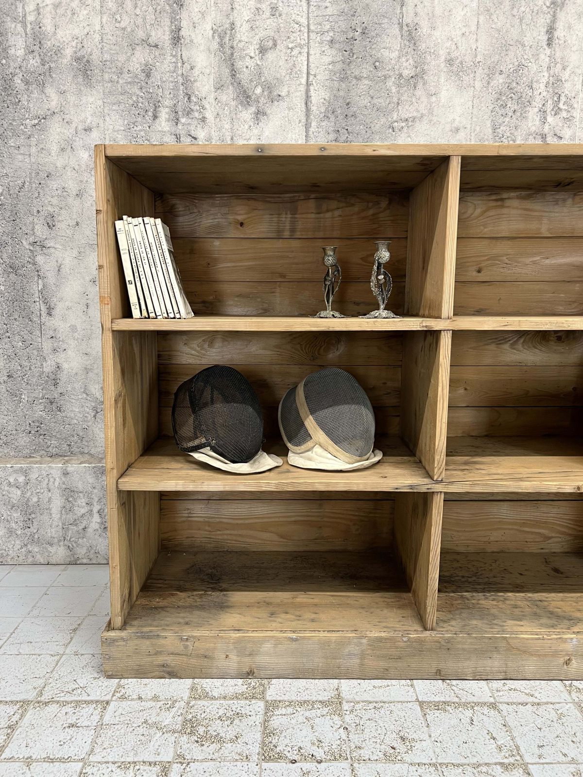 Furniture Free Standing Rustic Haberdashery Shelves Pigeon Hole Storage Sideboard photo