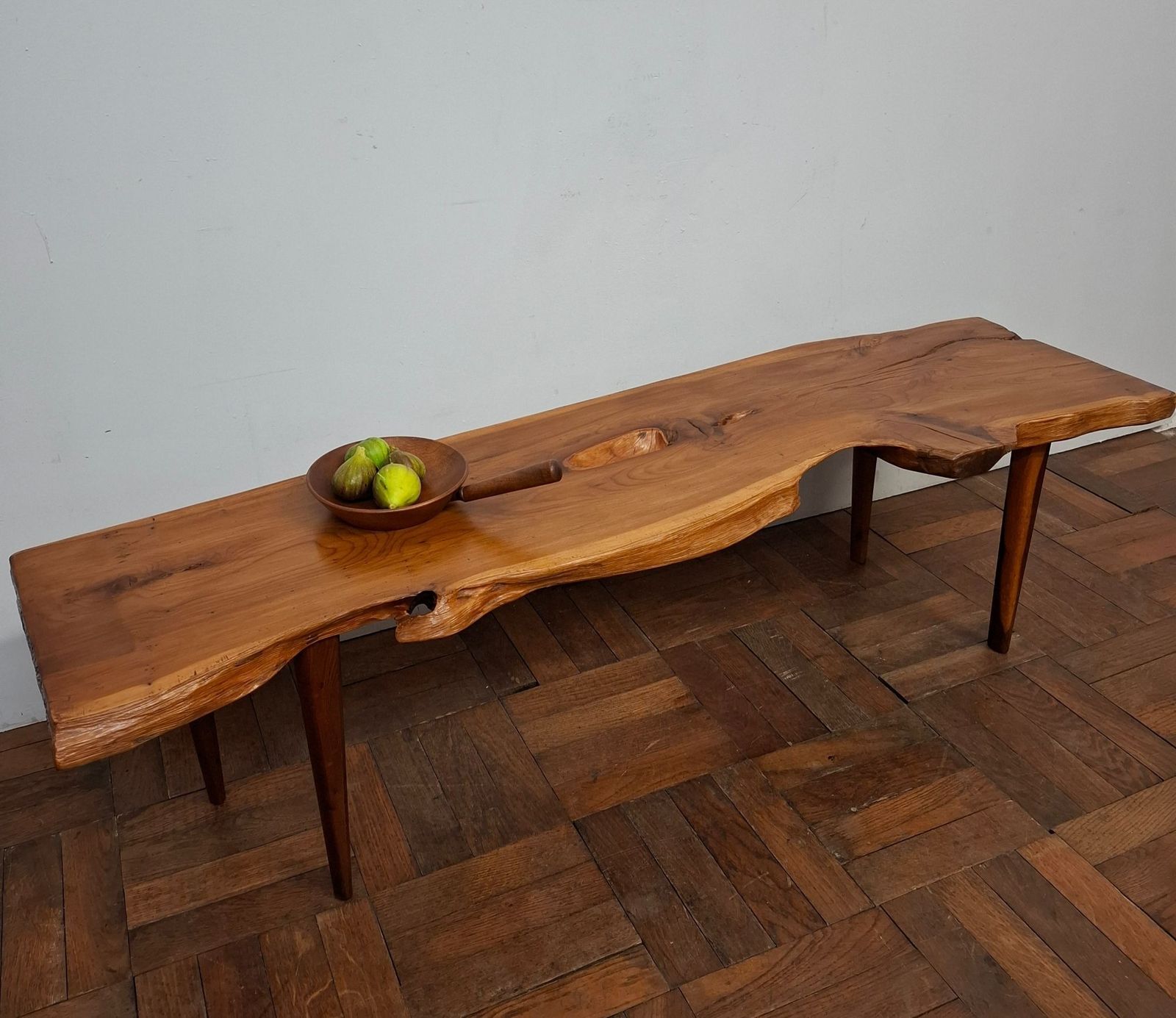 Yew Wood 1960s Coffee Table, Vintage photo furniture