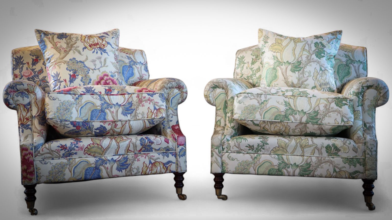 Price Per Chair Is £3500    Pair George Smith Laid Back Scroll Arm Signature Armchairs Titley Marr Darwen 🚚