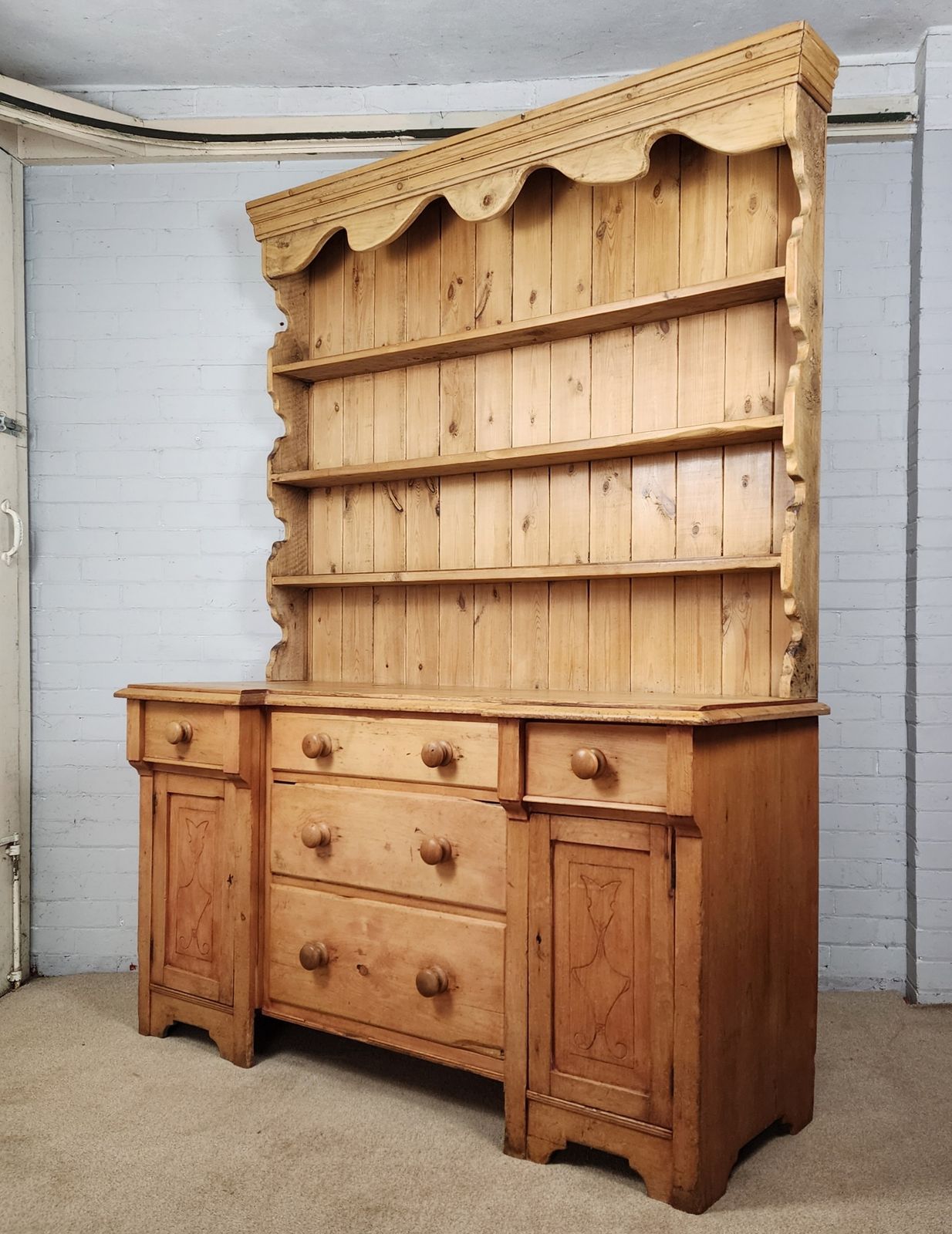 Antique Pine Kitchen Dresser   Mid Victorian Circa 1860 photo Furniture