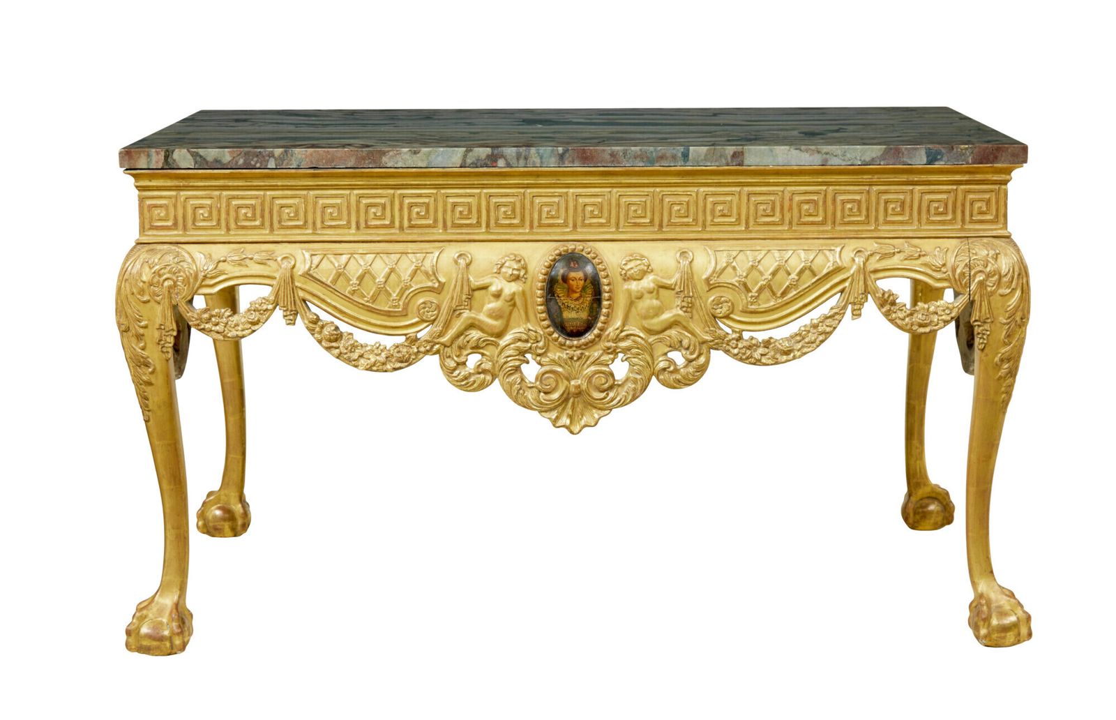 43945.0 19th Century George II Influenced Marble Top Center Table photo