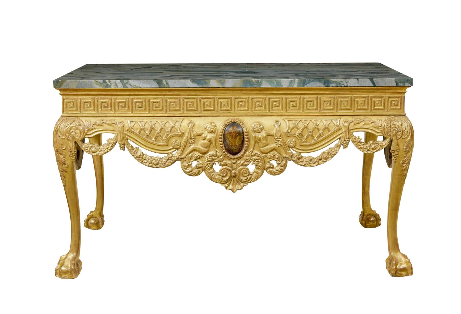 photo buy 19th Century George II Influenced Marble Top Center Table