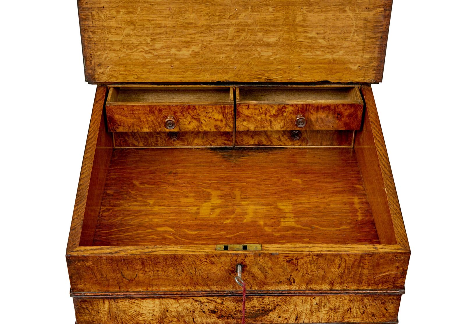 Mid 19th Century Pollard Oak Davenport Desk photo vinterior