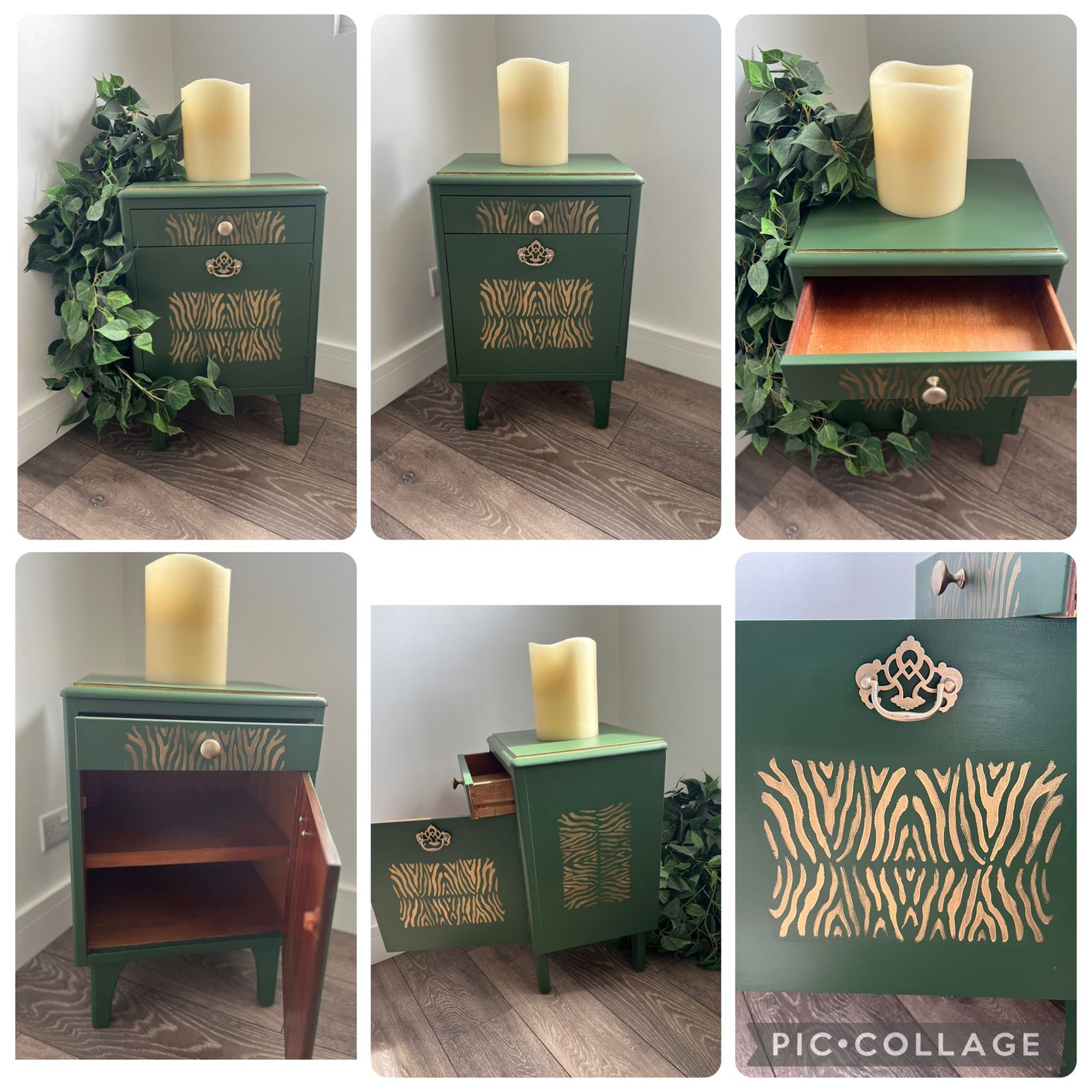 Green Vintage Style Night Stand / Potty Cabinet photo furniture