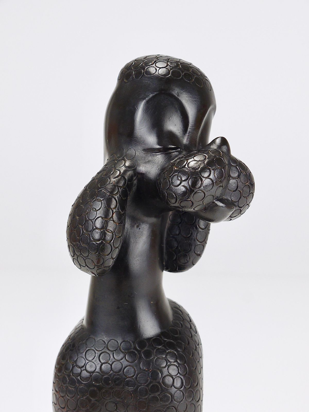 Charming Dog Poodle Sculpture Figurine By Leopold Anzengruber, Austria, 1950s photo Art