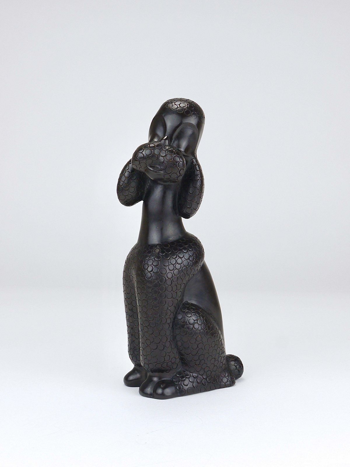 Charming Dog Poodle Sculpture Figurine By Leopold Anzengruber, Austria, 1950s photo vinterior