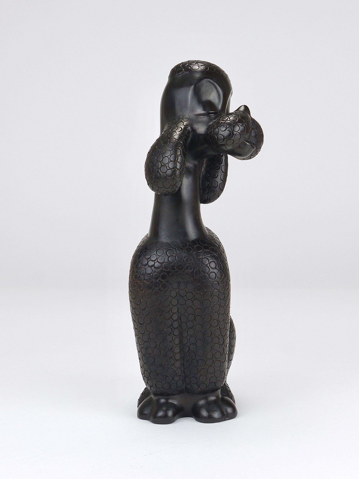 Charming Dog Poodle Sculpture Figurine By Leopold Anzengruber, Austria, 1950s photo vintage