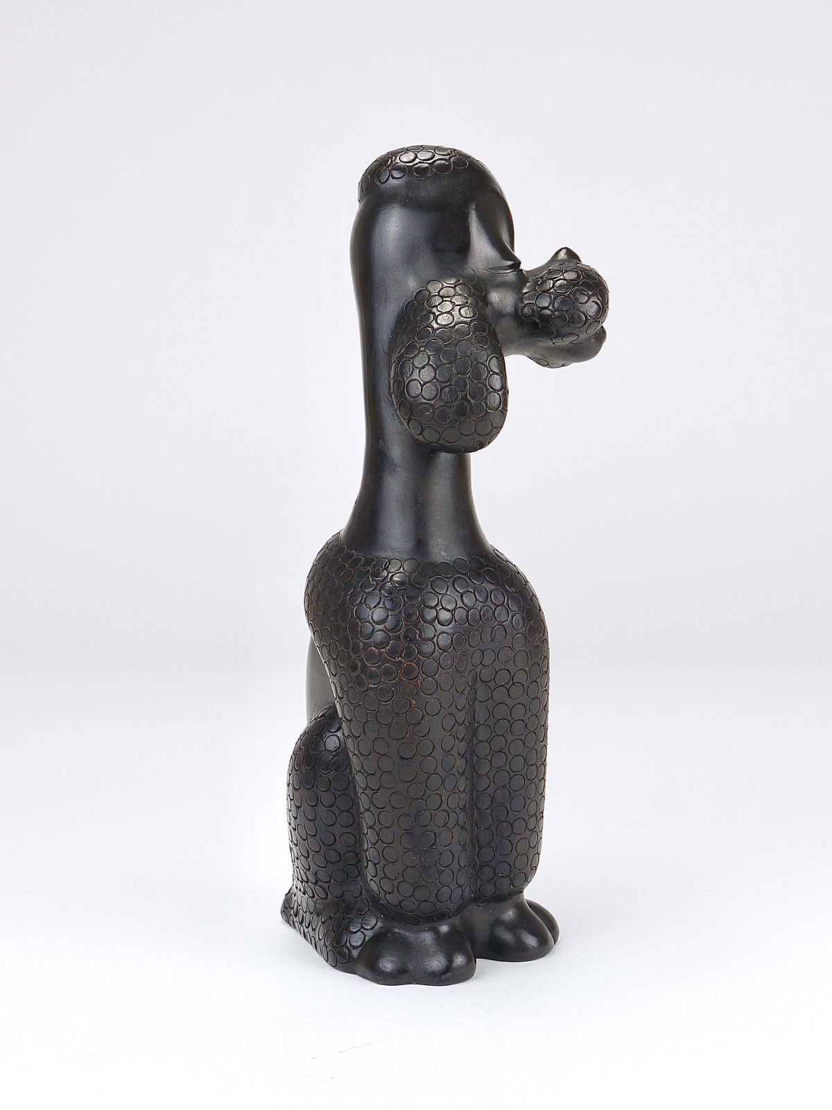 photo furniture Charming Dog Poodle Sculpture Figurine By Leopold Anzengruber, Austria, 1950s