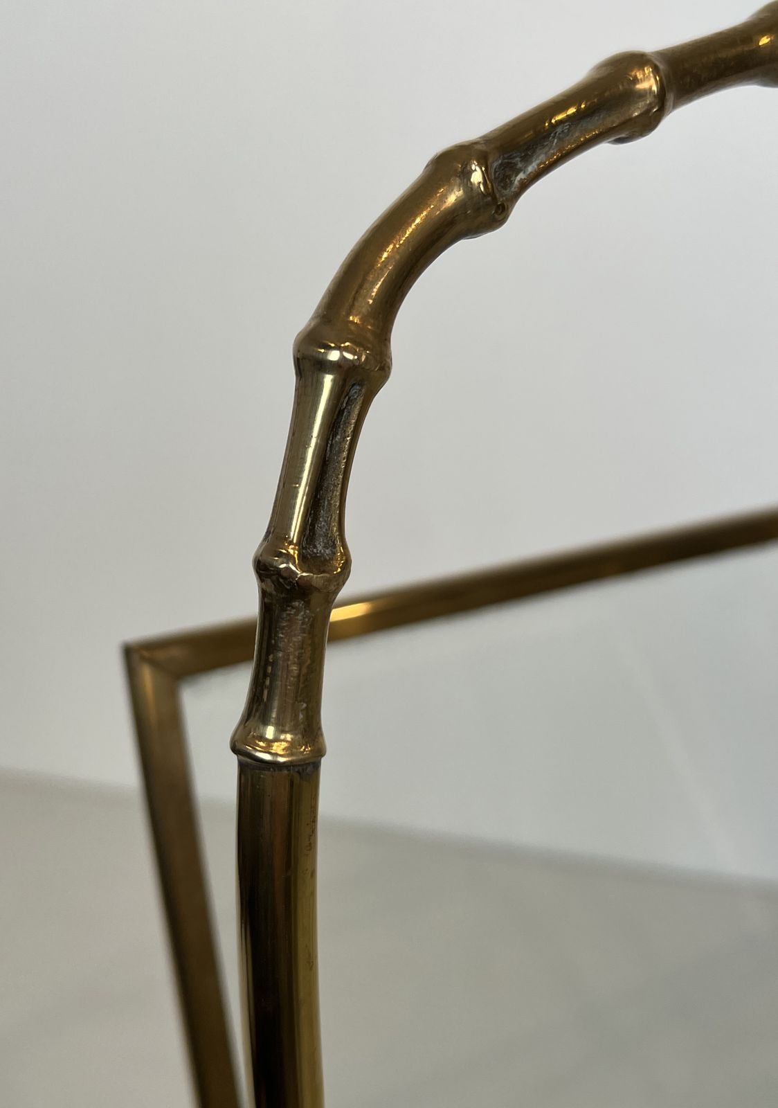 Faux Bamboo Magazine Rack In Bronze And Brass From Maison Baguès photo vinterior