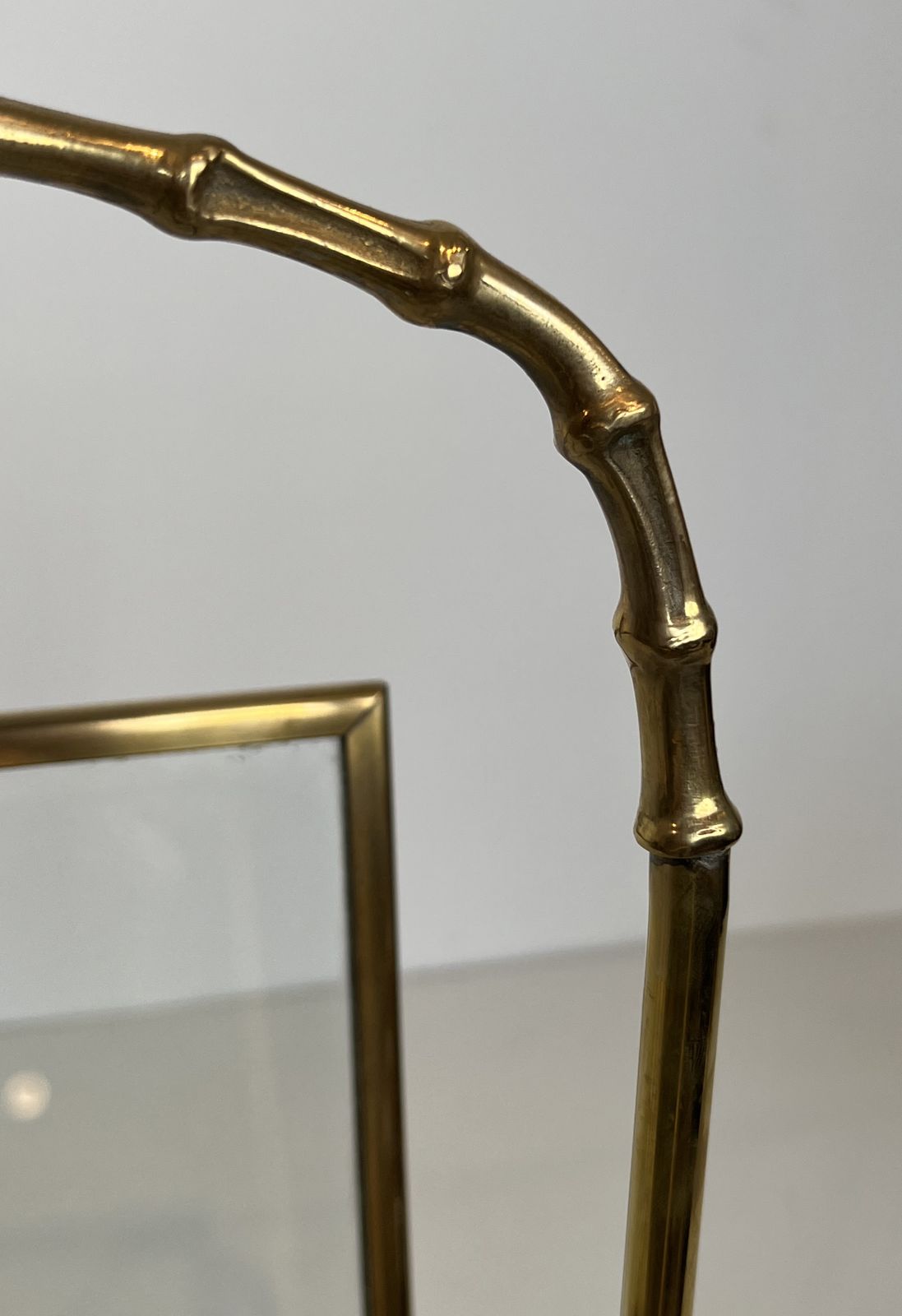 Faux Bamboo Magazine Rack In Bronze And Brass From Maison Baguès photo vintage