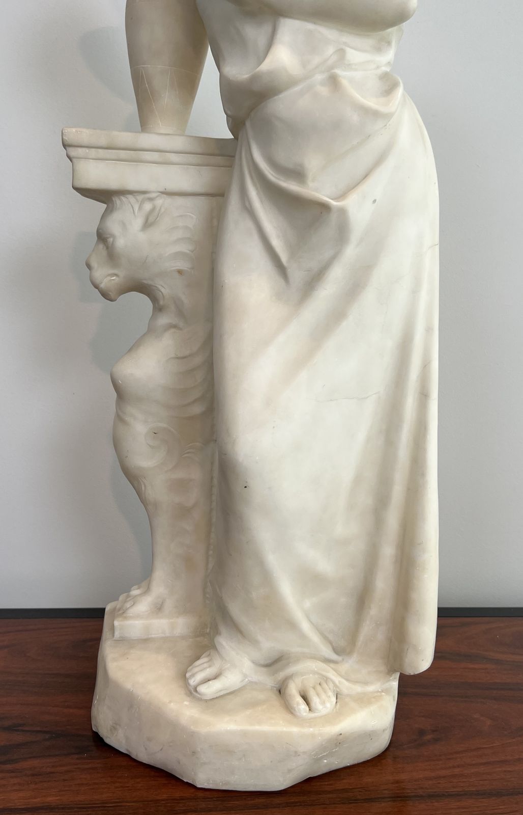 Carrara Marble Sculpture Representing A Romantic Young Girl With A Jug. Italian Work Signed Dante Zoi Of Florence. 19th Century photo buy