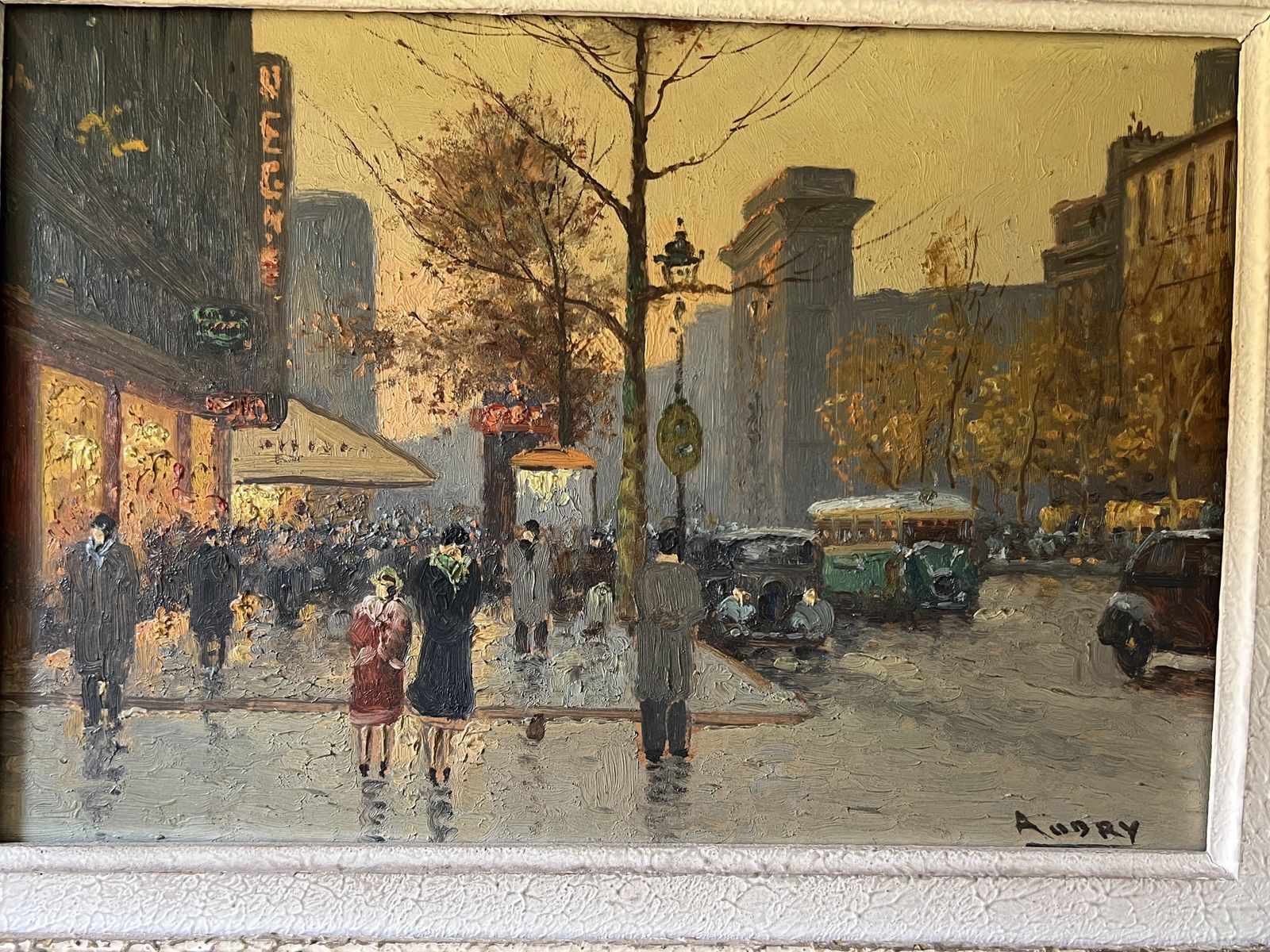 Oil On Canvas Painting Depicting A View Of Paris In A Montparnasse Frame. French Work Signed Audry. Circa 1930 photo for sale