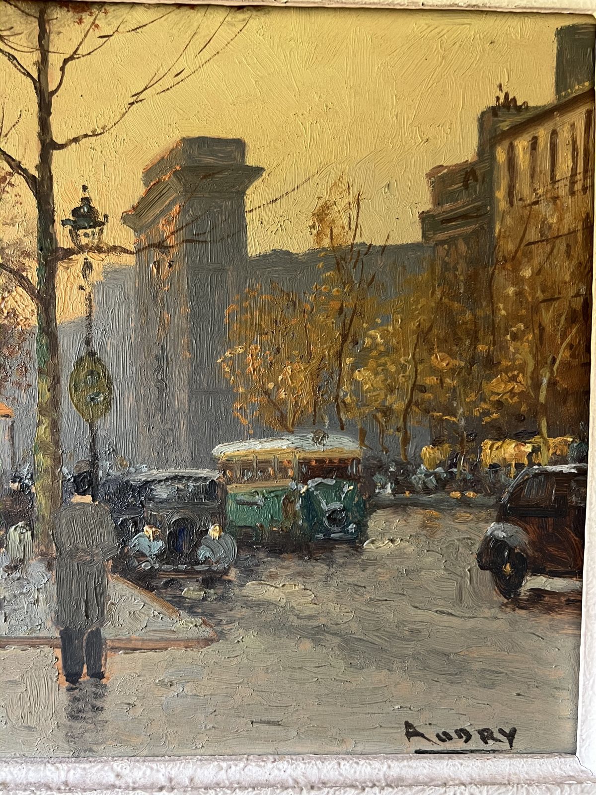 Oil On Canvas Painting Depicting A View Of Paris In A Montparnasse Frame. French Work Signed Audry. Circa 1930 photo 780.0