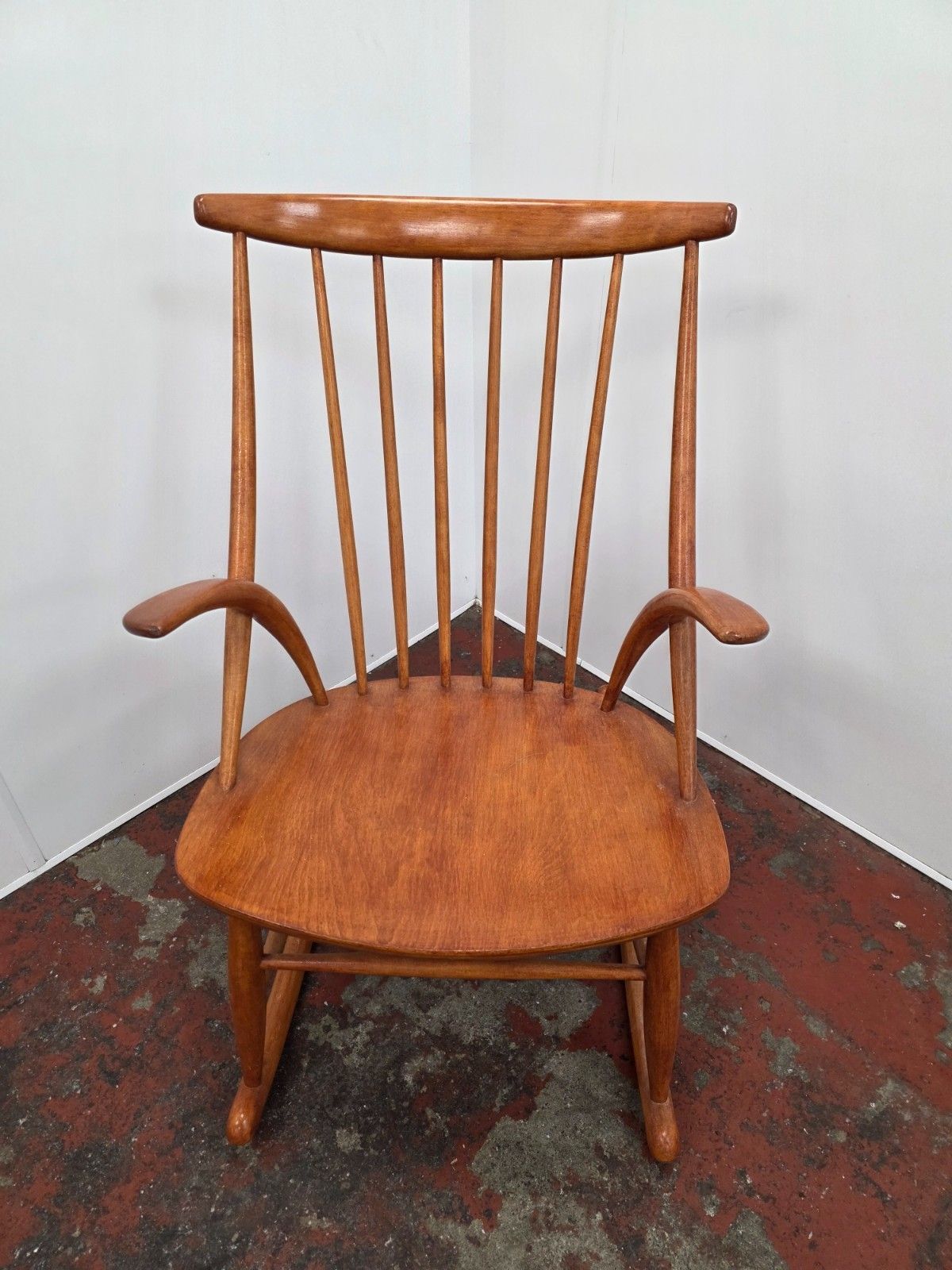 Mid Century Danish Rocking Chair Designed By Illum Wikkelso 1960s.