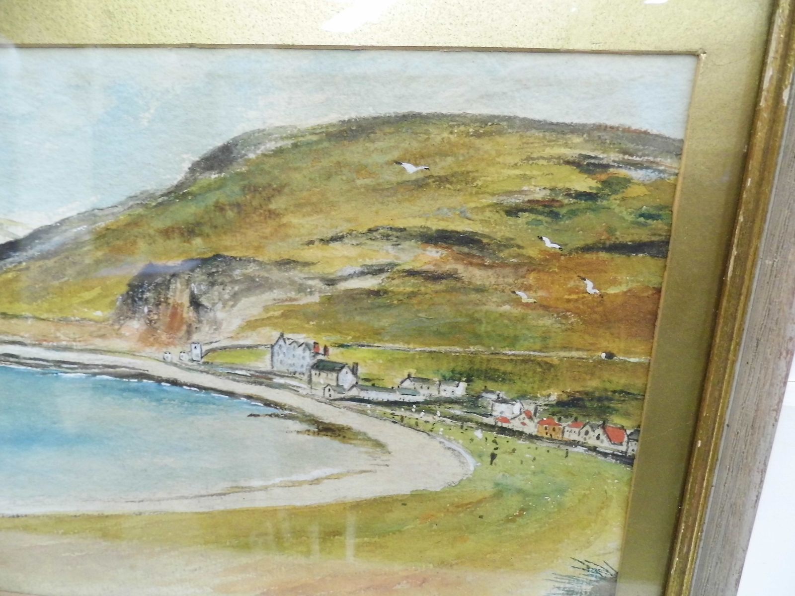 Antique Vintage Watercolour Painting By H.E.Jones Of Llandudno North Wales 1933 photo vinterior