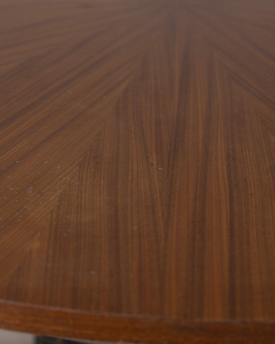 Vintage Round Wooden Table By Carlo Ratti For Lissoni, 1960s photo Furniture