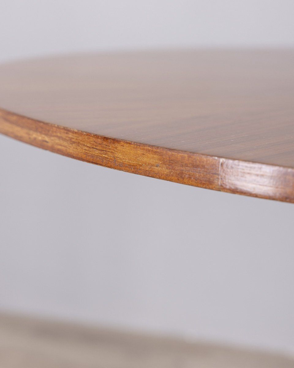 photo furniture Vintage Round Wooden Table By Carlo Ratti For Lissoni, 1960s
