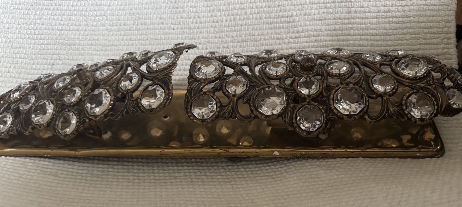 Golden  Vintage Crystal Wall Sconce By Palwa, Germany Circa 1960 1969 Crystal And Brass photo buy