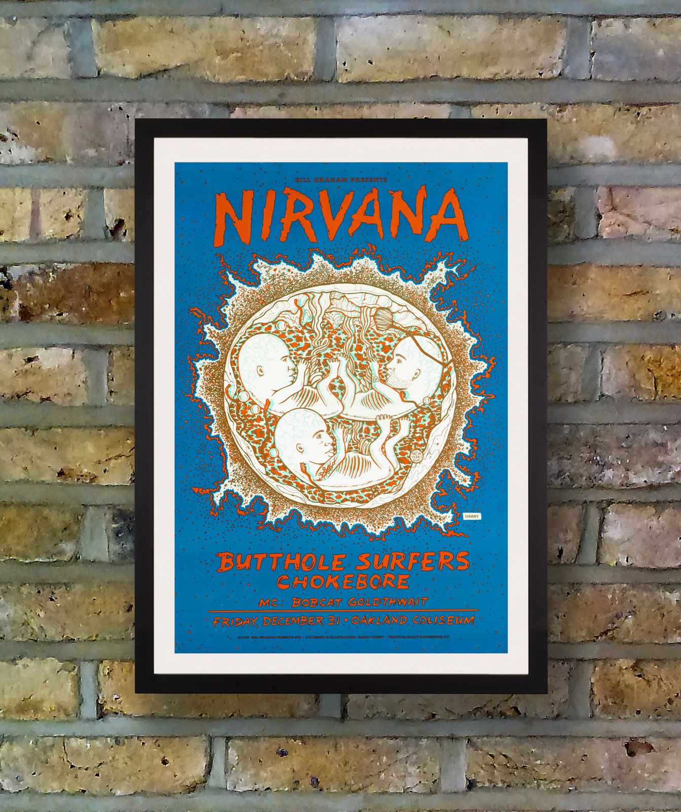 Nirvana Concert Poster For The Oakland Coliseum, California, 1993 photo for sale