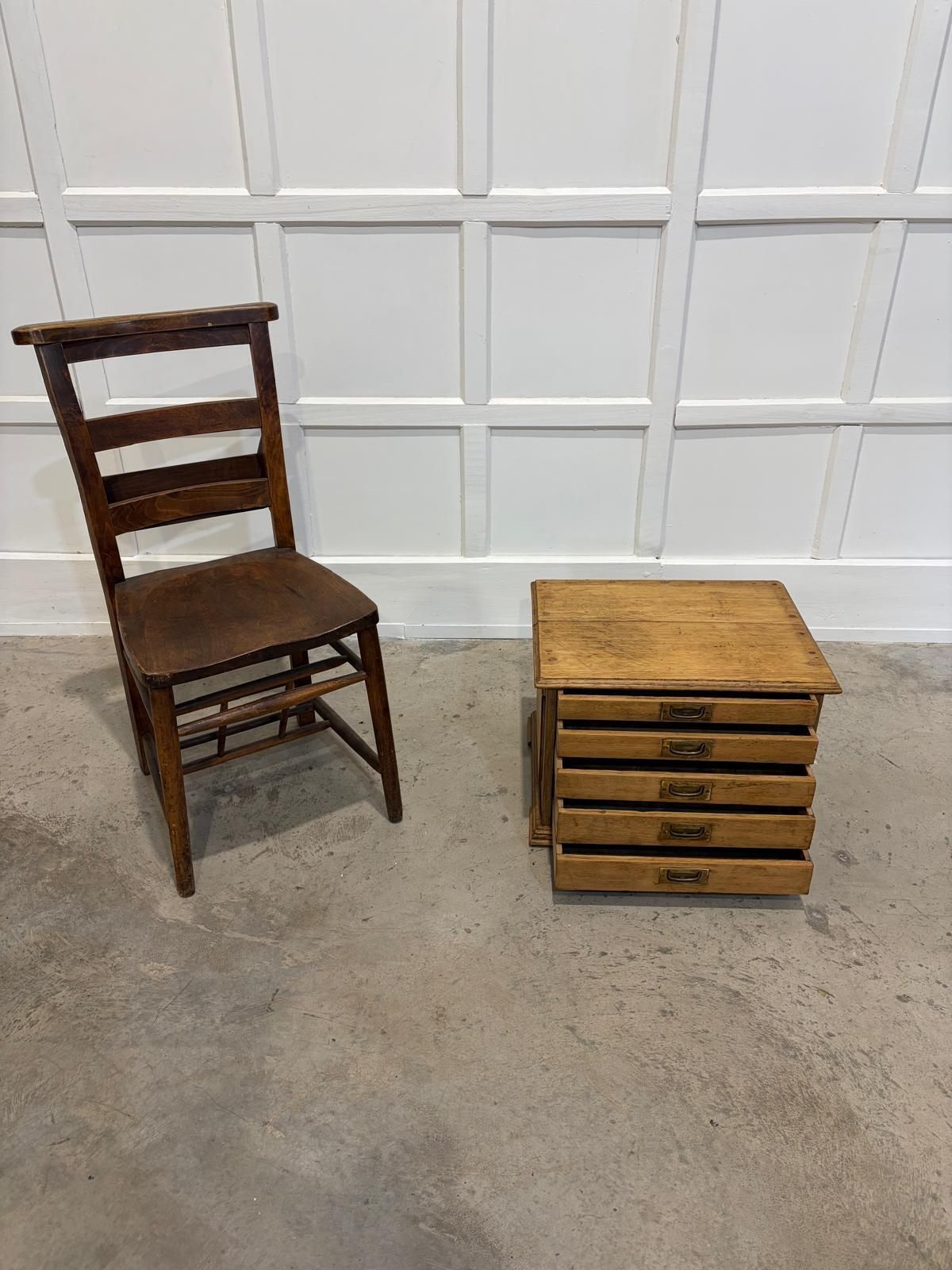 20th Century Oak Five Draw Tabletop Filing Cabinet photo furniture