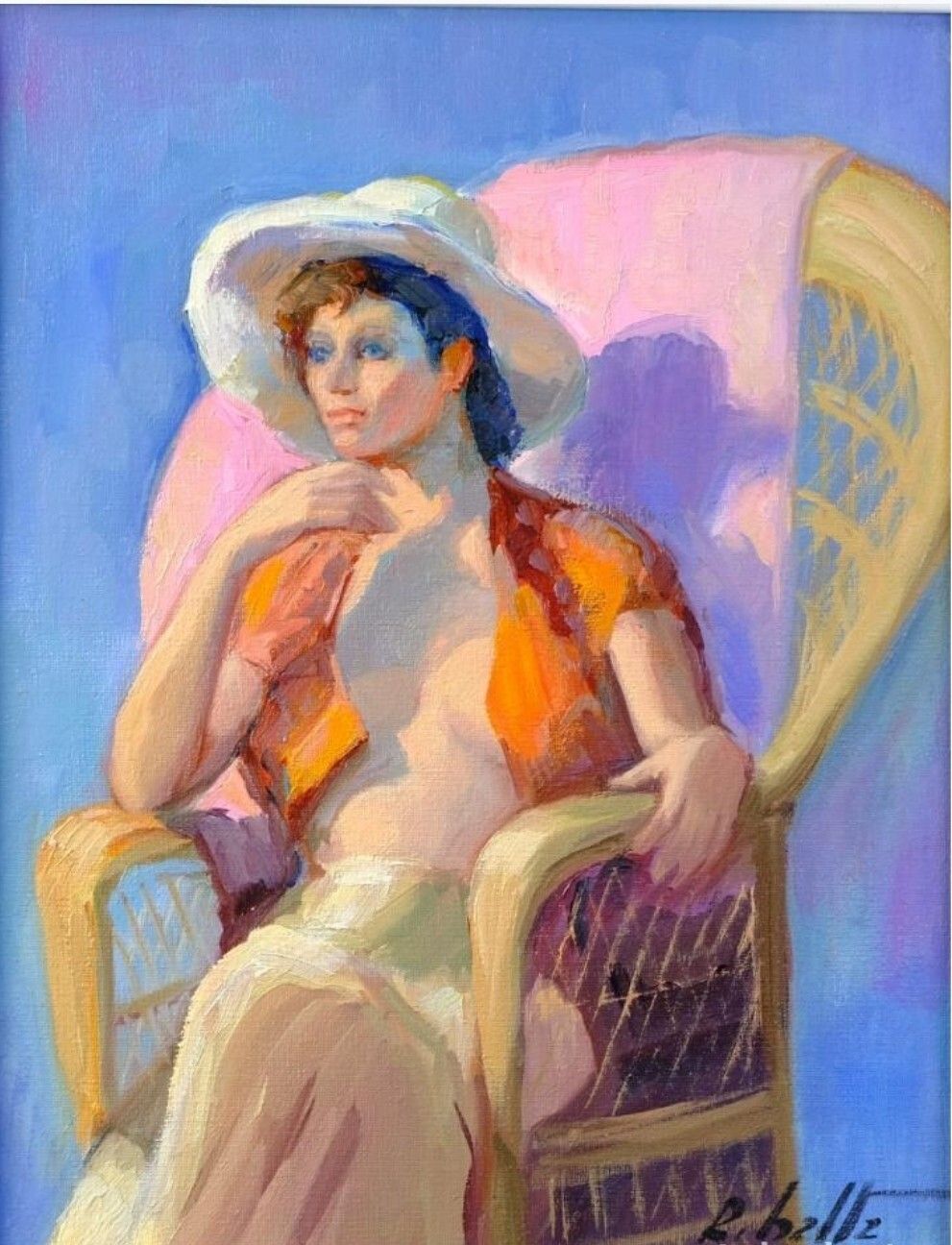Antique Impressionist Portrait Of A Woman – 20th Century Oil On Canvas