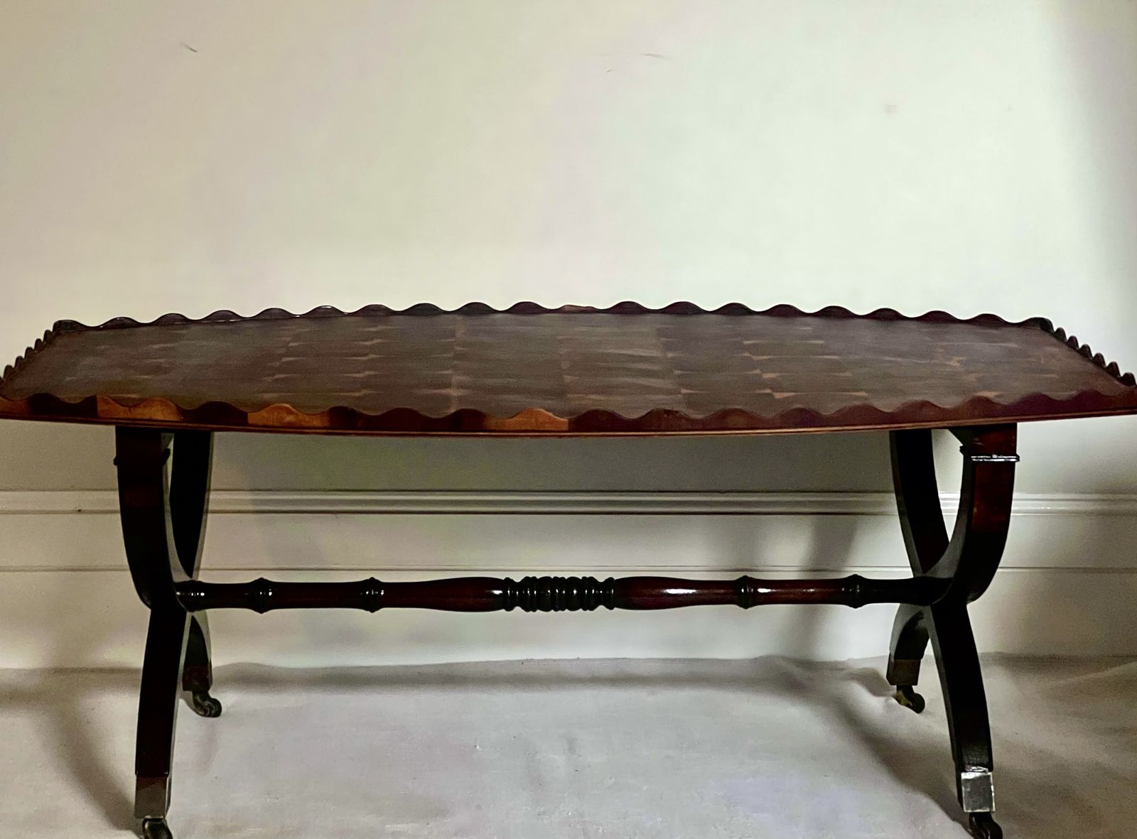 Antique Yew Wood & Oyster Veneer Coffee Table