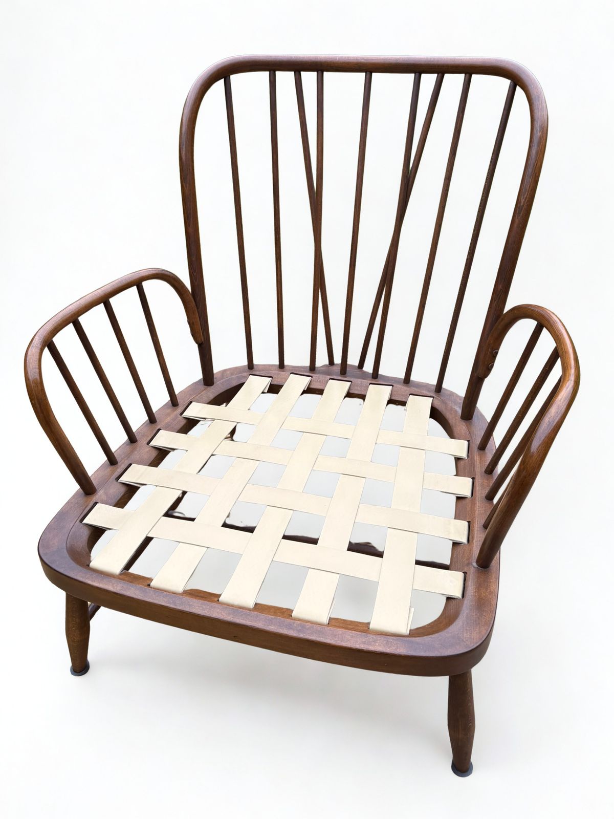 Ercol Jubilee Armchair And Model 205 Footstool With Custom Upholstery photo furniture