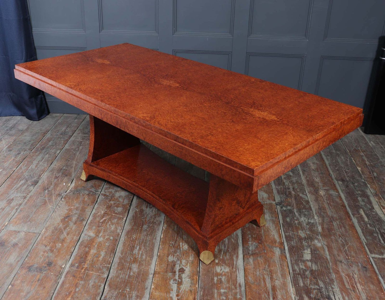 photo for sale French Art Deco Dining Table In Amboyna, Circa 1925