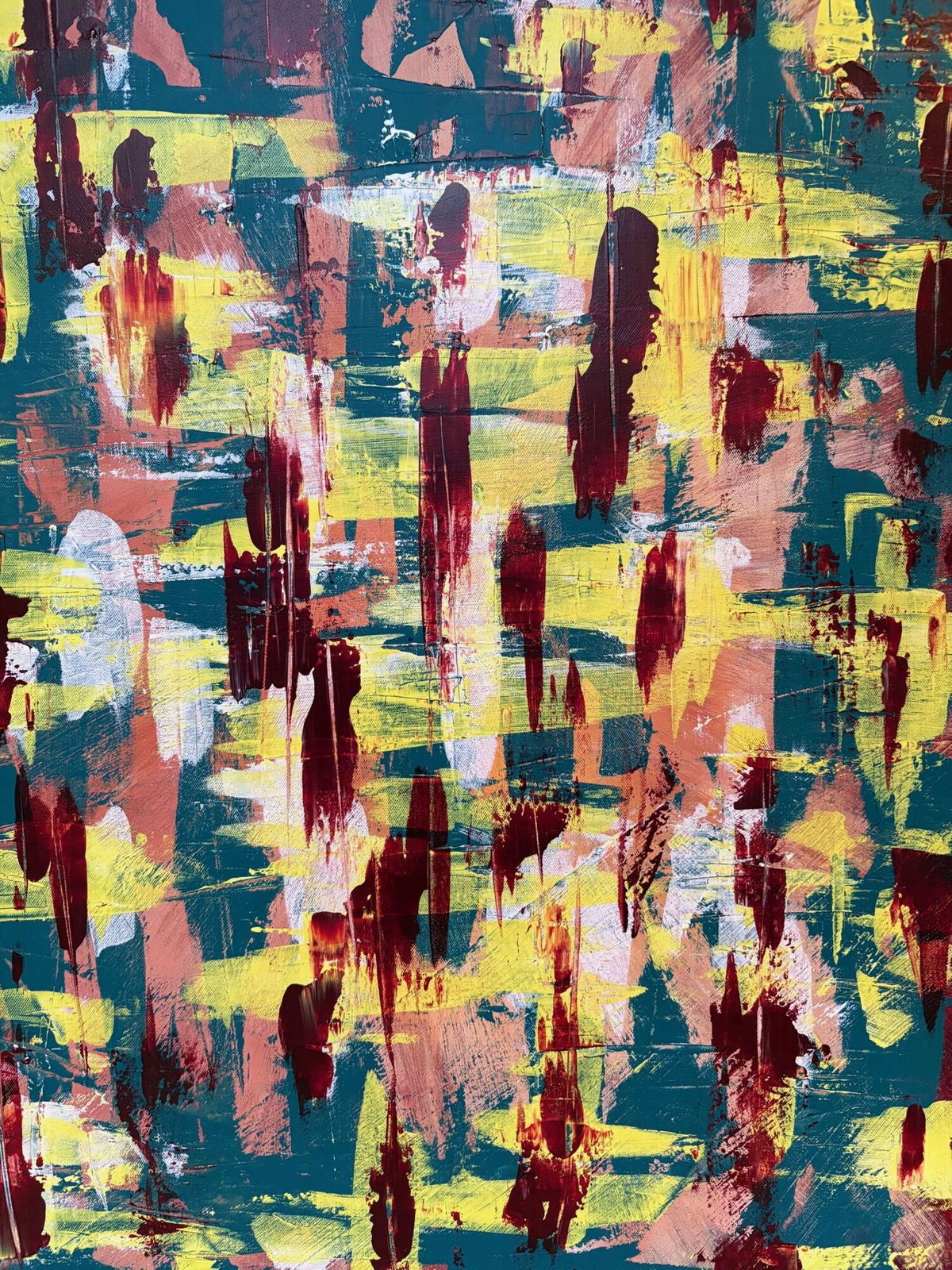 Mark Titcombe   A Wonderful Abstract Expressionist Work Entitled 'Tribal Groove' photo furniture