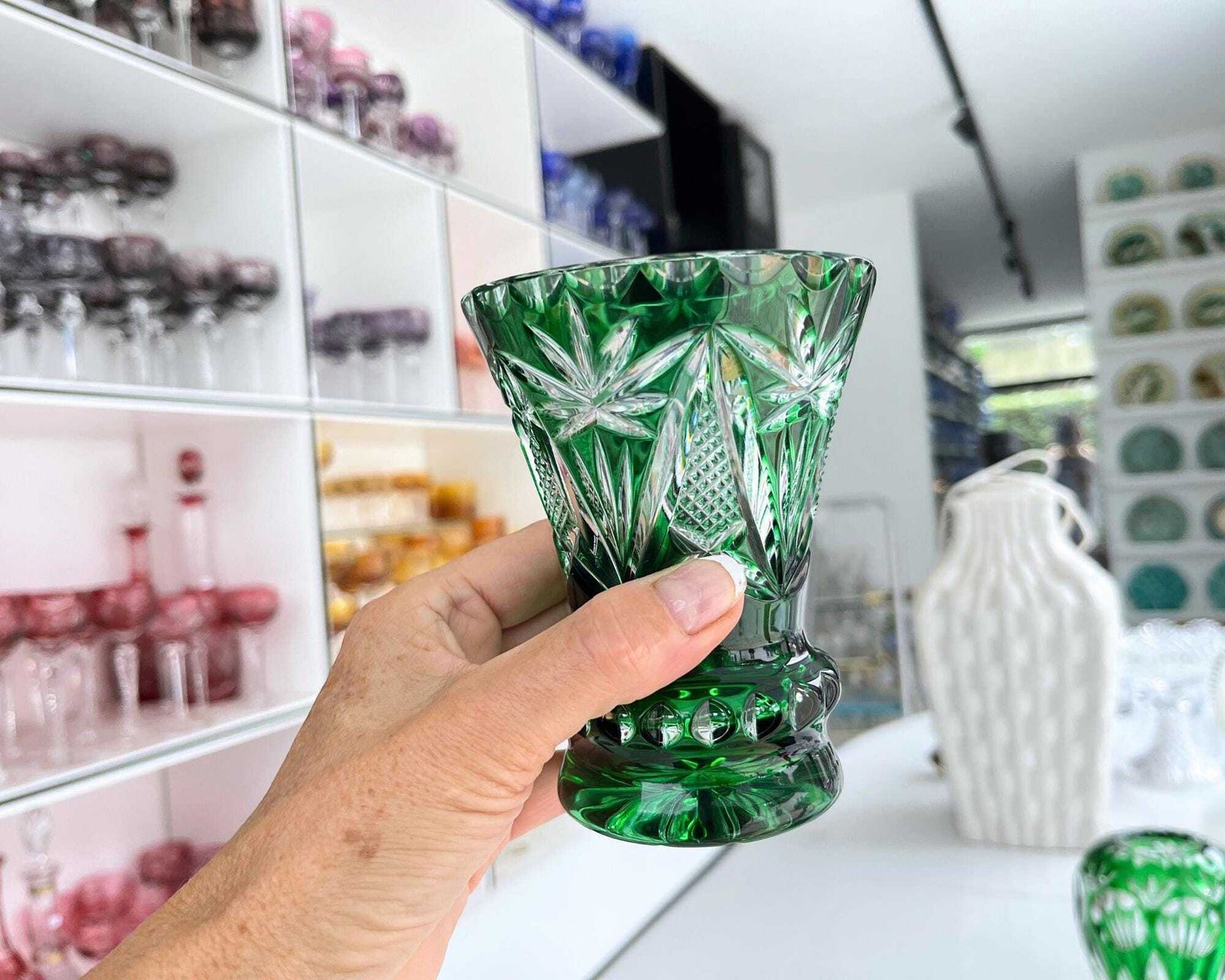 photo furniture Emerald Cut Crystal Vases | 3pcs | Nachtmann | 1965