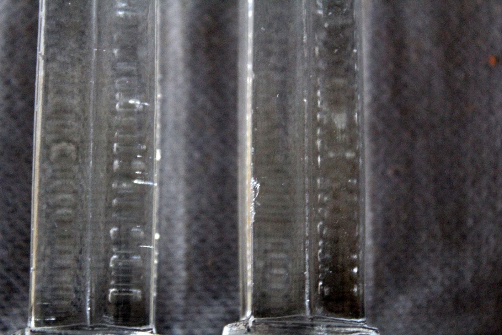 65.0 Set Of 6 Vintage Crystal Glass Knife Rests, Val Saint Lambert Belgium, Art Deco 1930s, Architectural Column Design, Signed, Fine Dining photo