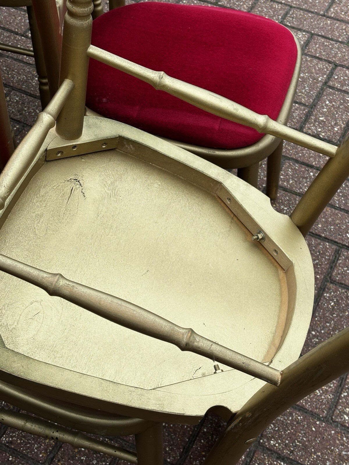 photo furniture 12 Cafe / Events Louis Style Gold Gilt Wooden And Upholstered Dining Chairs