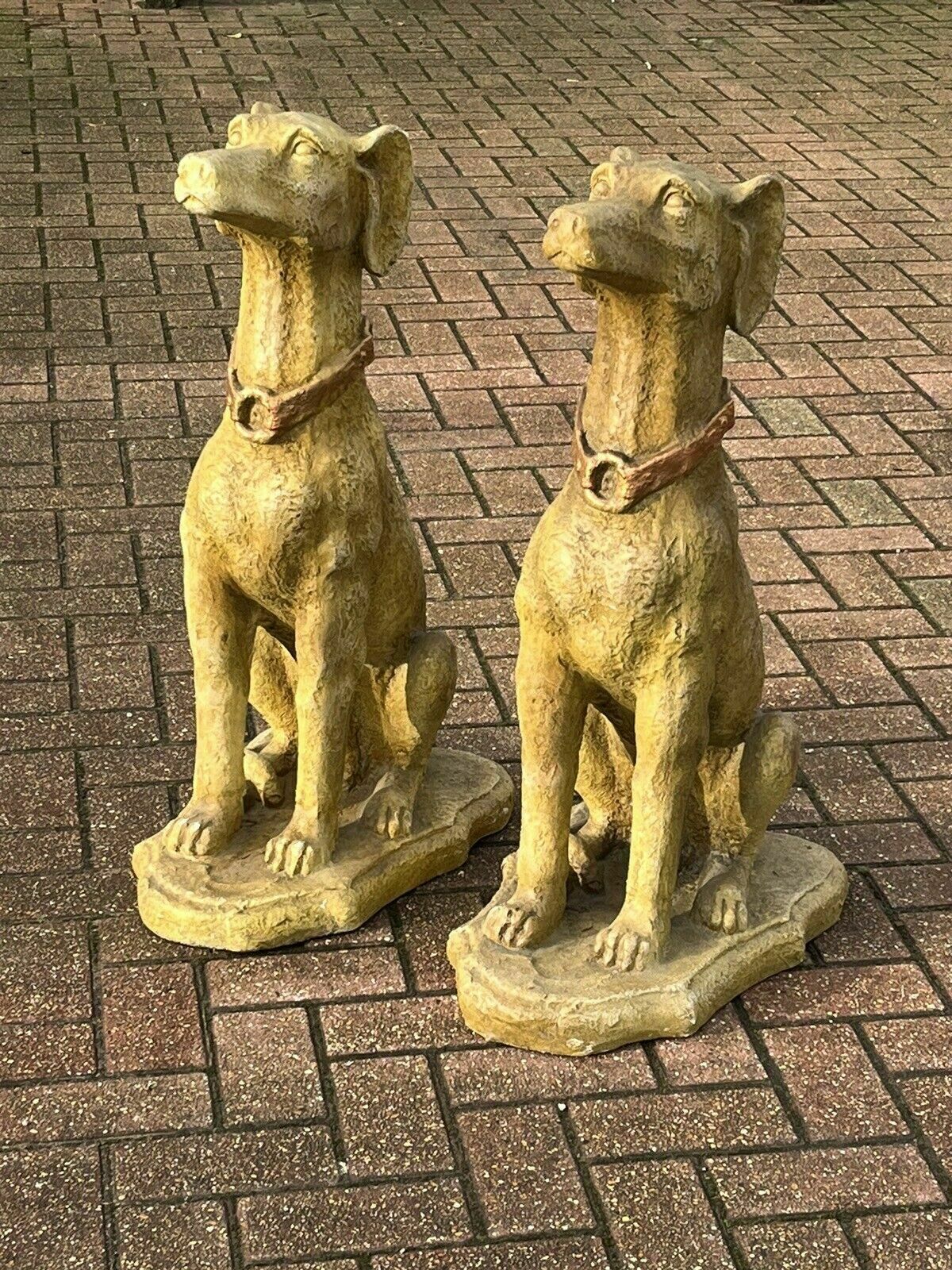Life Size Pair Of Garden Dog Statues photo furniture