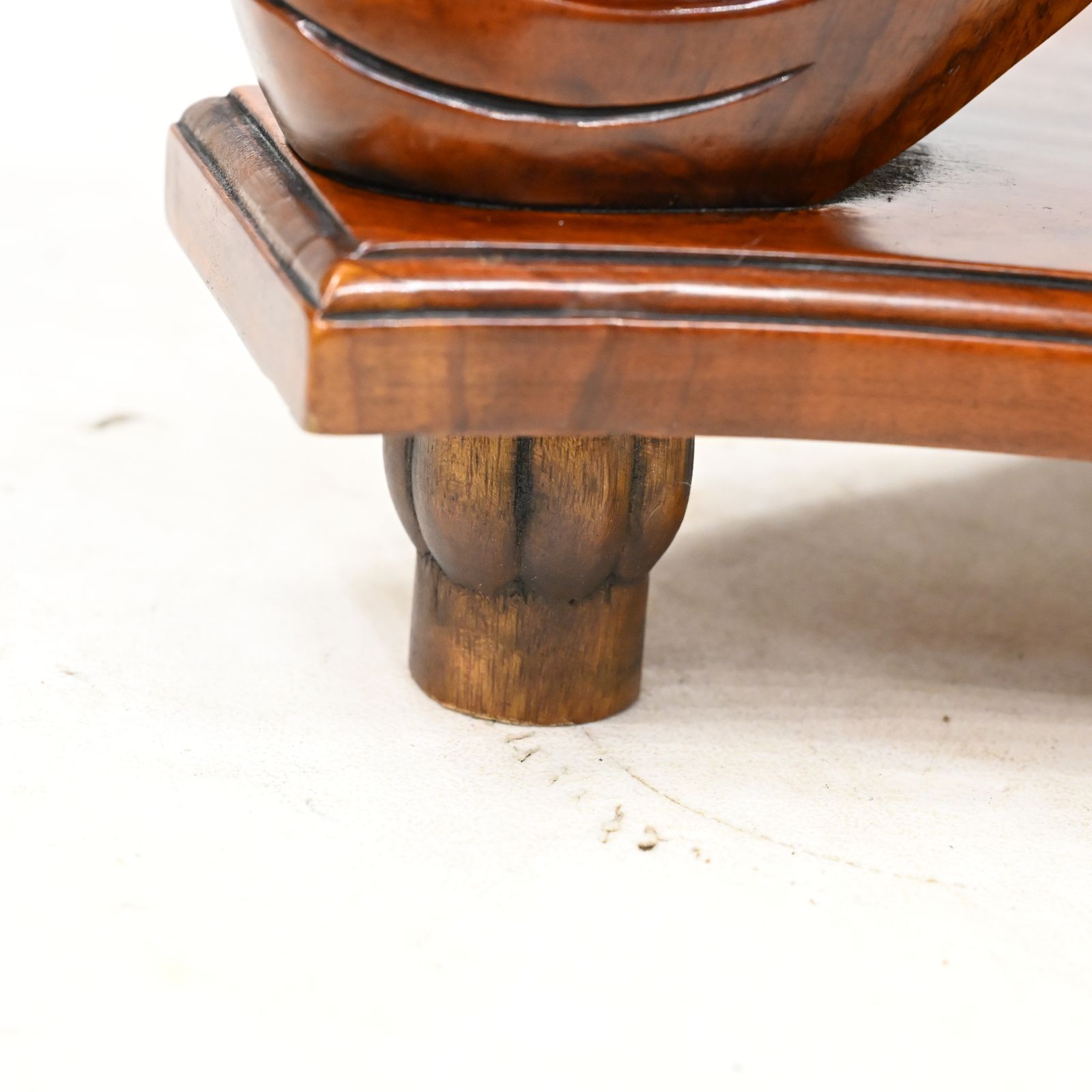 photo vinterior Chinese Dressing Stool Fish Carvings Studded Upholstered Seat Free Uk Delivery