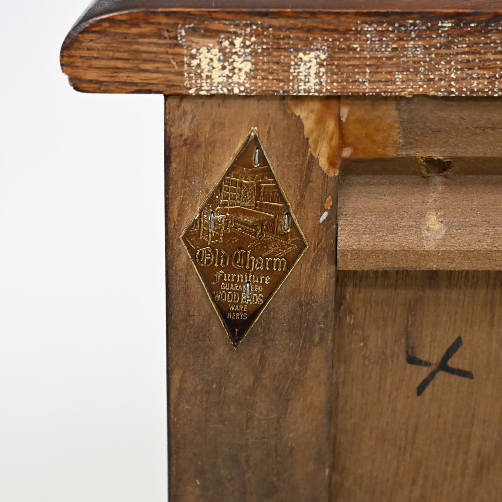 photo vinterior Old Charm Canted Table Finished In Tudor Brown Free Uk Delivery*